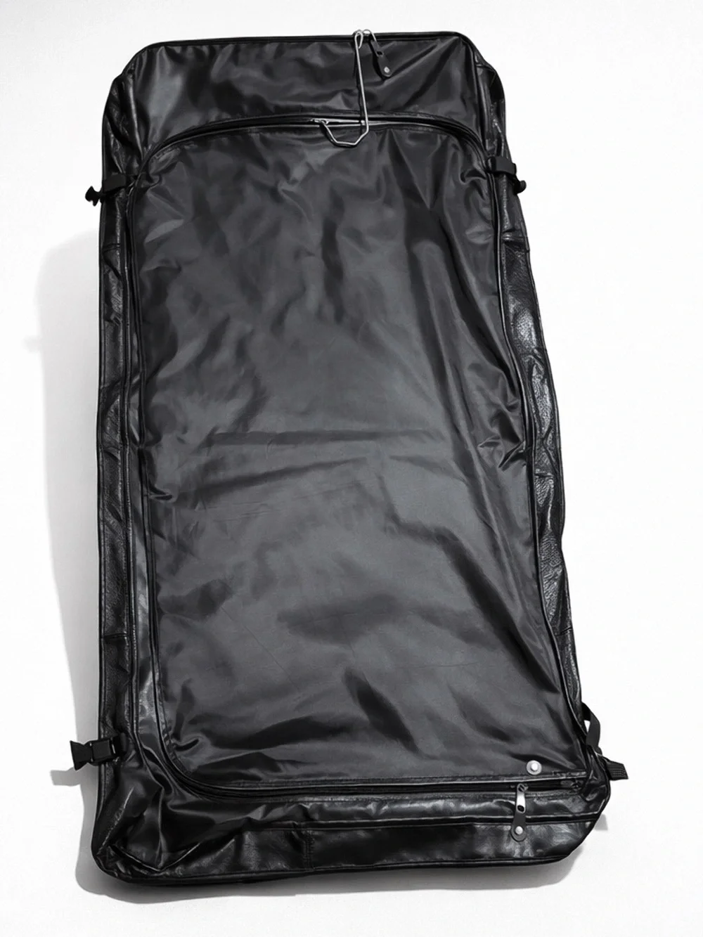 Vintage Black Patchwork Genuine Leather Travel Garment Bag - Bostitch SWAT Promo